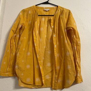 Loft XSP button up long sleeve, yellow shirt